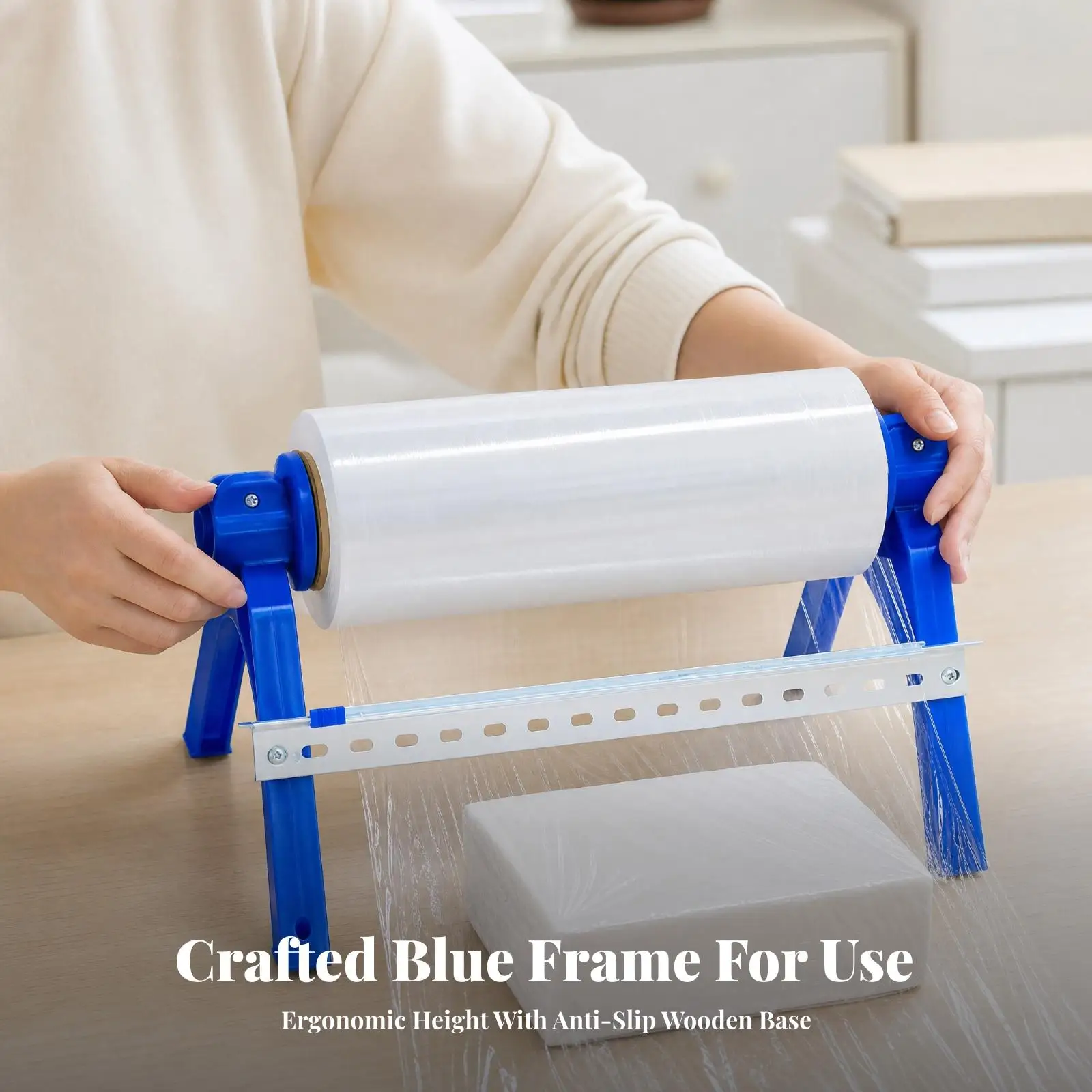 Wrapping Machine Compact Manual Tabletop Stretch-Film Wrapping Machine for Small Business Owners, Home Packing, General Storage