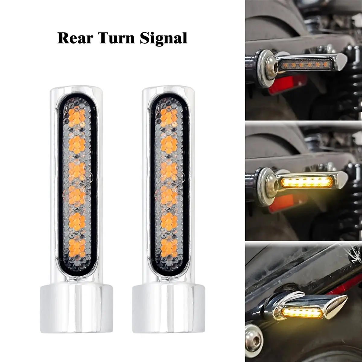 AA19 Motorcycle Turn Signals Rear LED Lights Mini Indicators Blinkers Lamp for Sportster XL1200 883 Touring Softail