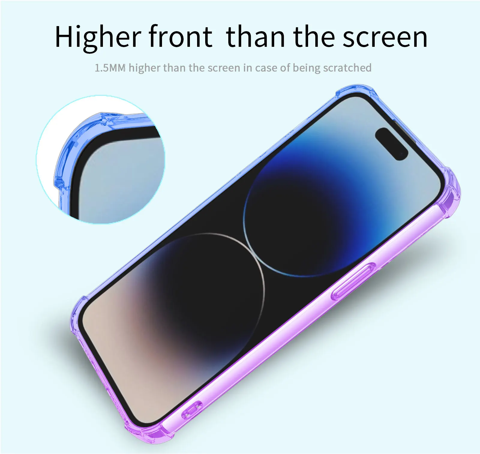 Gradient Airbag TPU Case For iPhone 16 16e 15 Pro Max 14 Plus 13 12 Mini 11 XR XS Max SE Cover Shockproof Fundas Coque Shell