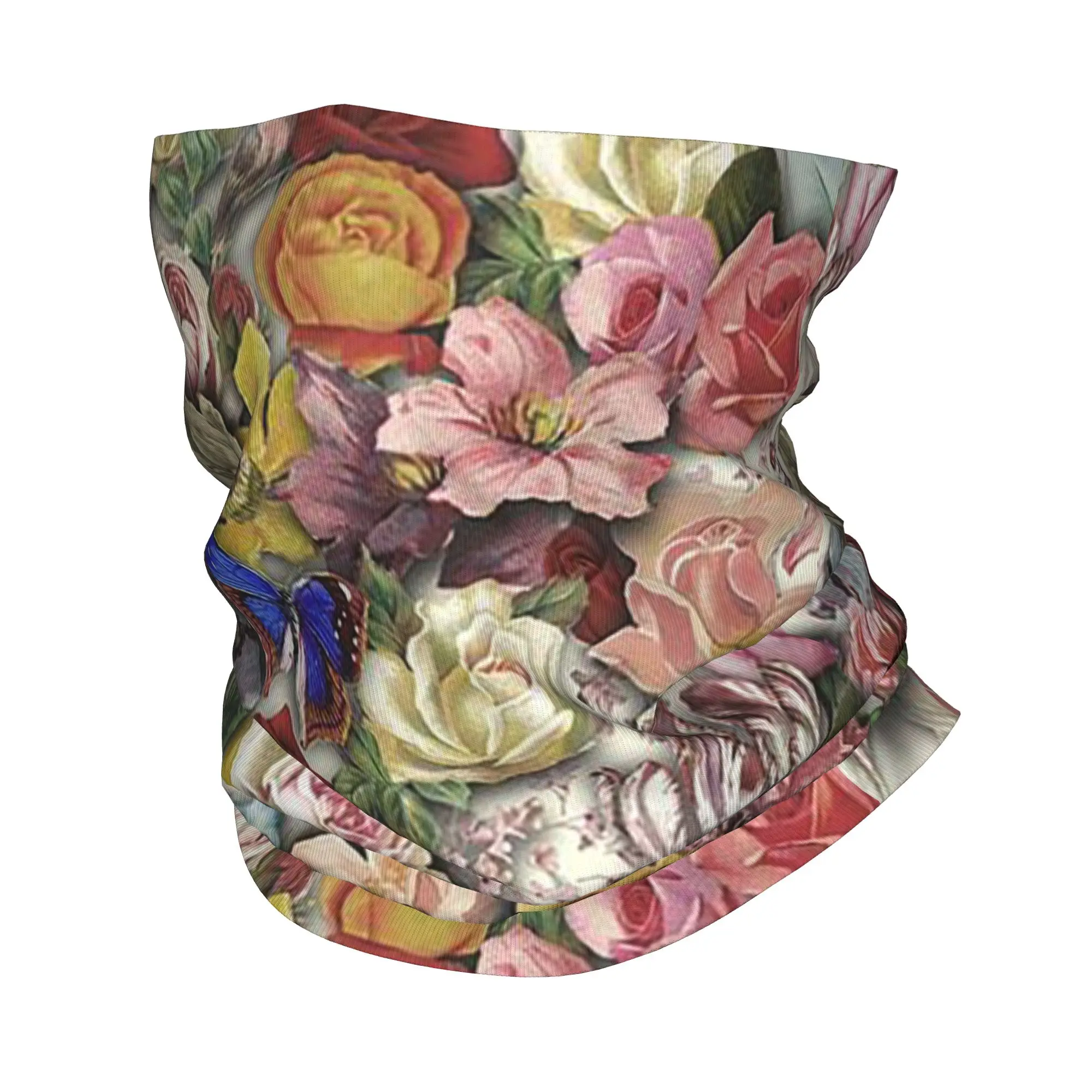 

Oil Painting Style Floral Print Bandana Neck Cover Printed Wrap Mask Scarf Warm Balaclava Hiking Fishing For Men Women Adult