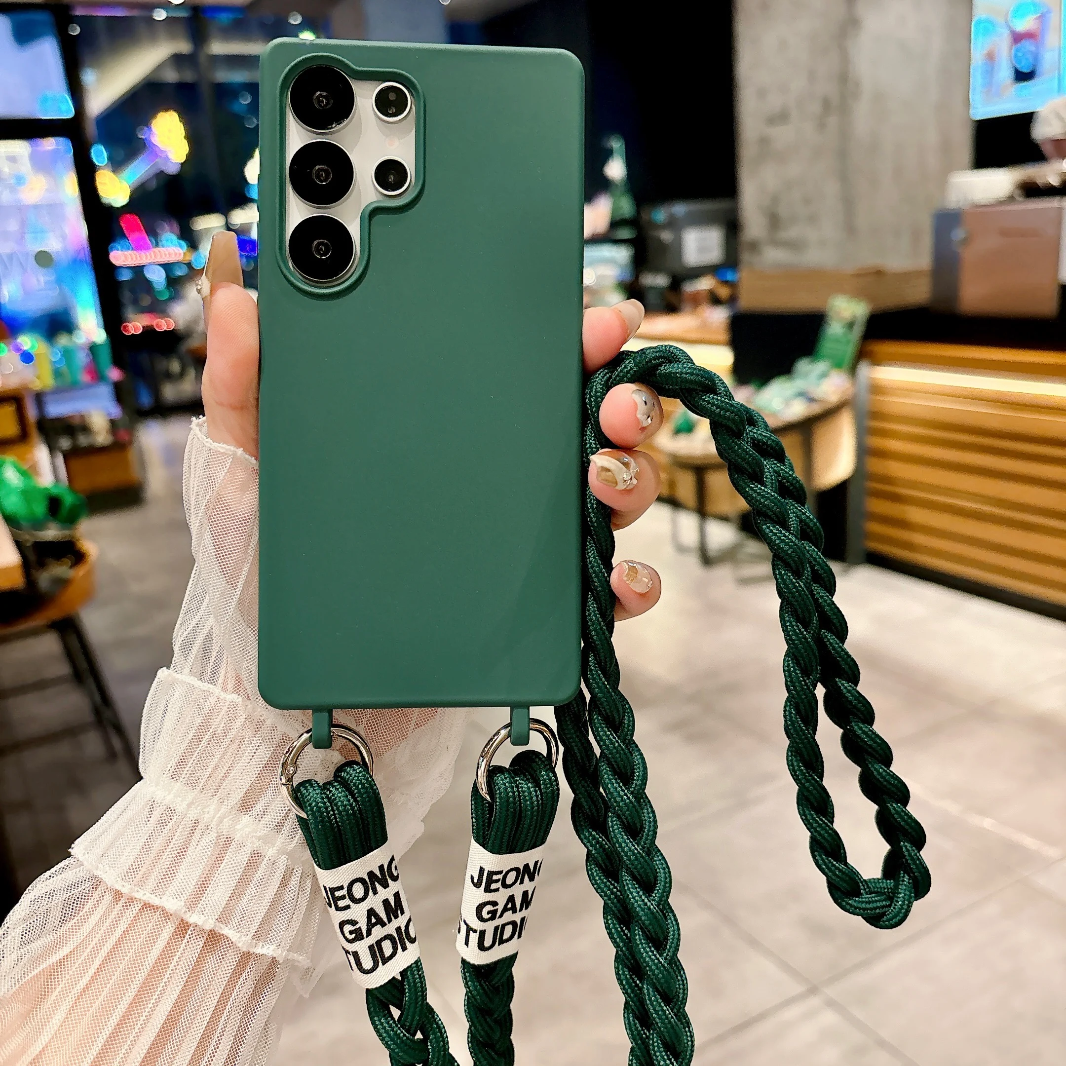 Braid Lanyard phone Case For Samsung Galaxy S26 S25 S23 S22 S21 Ultra Plus S20 FE 5G Crossbody Cord Strap Soft Silicon Cover