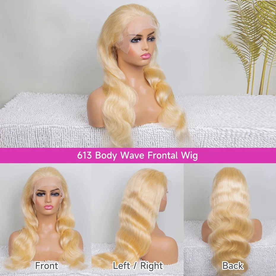 Transparent Lace Front Wig 613 Blonde Body Wave13x4 13x6 360 Lace Frontal Wigs 180 200 220 Density Brazilian Human Hair Wig Pre Plucked Brazilian Remy Hair Wigs