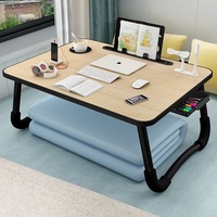 Foldable Laptop Desk Bed Sofa Computer Table Portable Lap Desk Student Learning Table With Slot Cup Book Holder Drawer USB