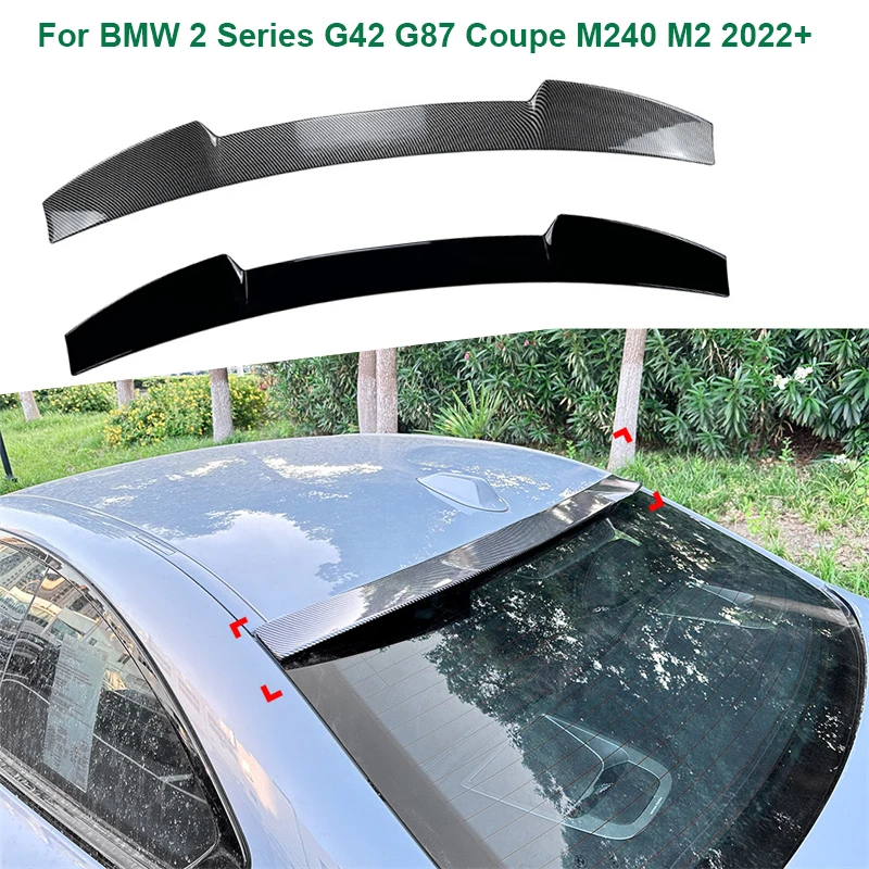 

For BMW 2 Series G42 G87 Coupe M240 M2 2022 + Rear Top trunk Roof Spoiler Wind Wing Car Tails Spoilers Wings stickers Tail Lips