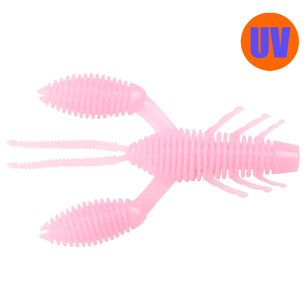 B&U 70mm Weiche Angelköder Krebse Garnelen UV-Licht Weichplastikköder Wobbler Bassköder Salzwasser Meeresangeln Silikonköder