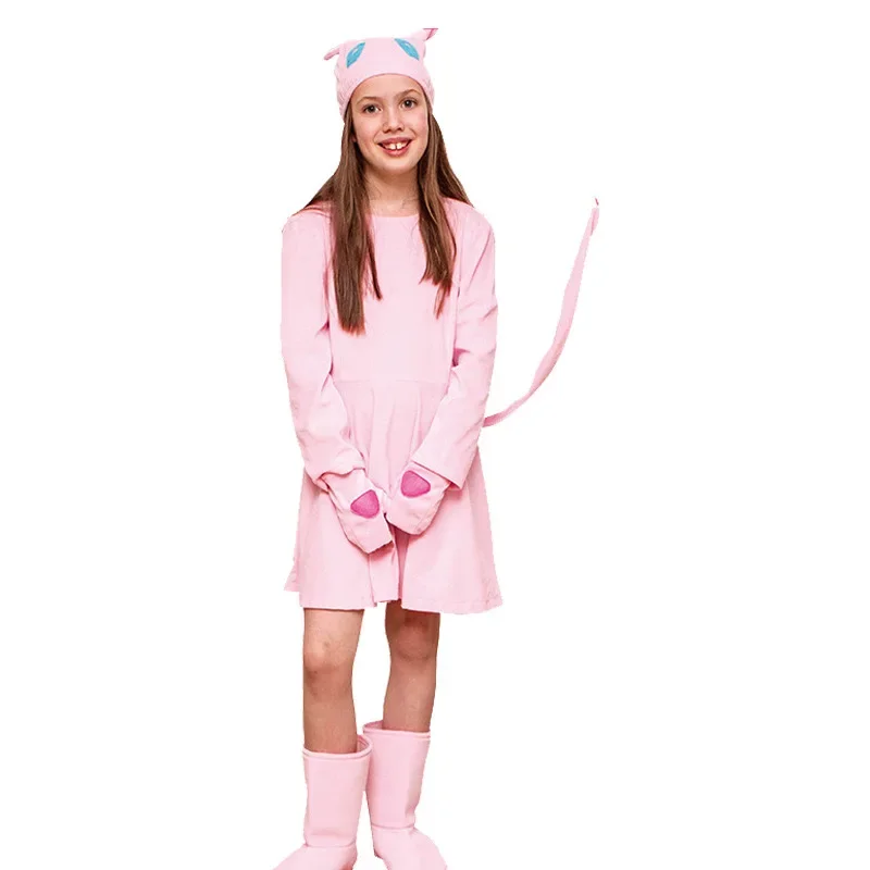 Kids Cosplay Costume Pink Cartoon Anime Skirt Jigglypuff Onesies For Girls Halloween Party Children One-Piece Pijamas Christmas