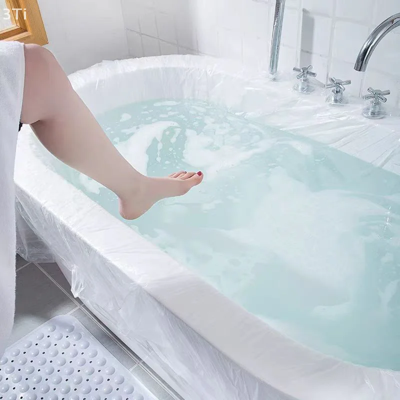 10 pezzi di copertura per vasca usa e getta, rivestimento per vasca portatile, salone di grandi dimensioni, casa, viaggio, hotel, pulizia, pellicola protettiva antisporco