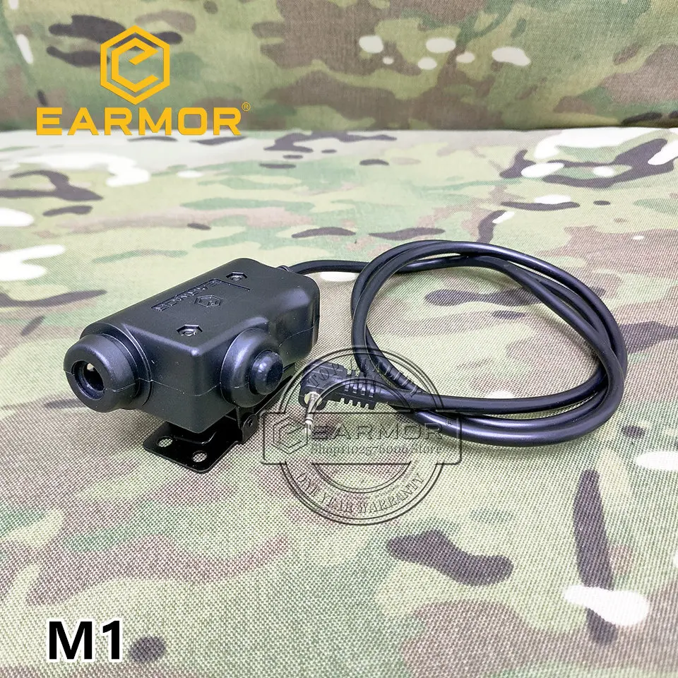 EARMOR M51-M1 PTT Adapter Airsoft Tactical Headset PTT Adapter Kenwood Phone Plug 3.5MM AUX Tactical Headset Accessory