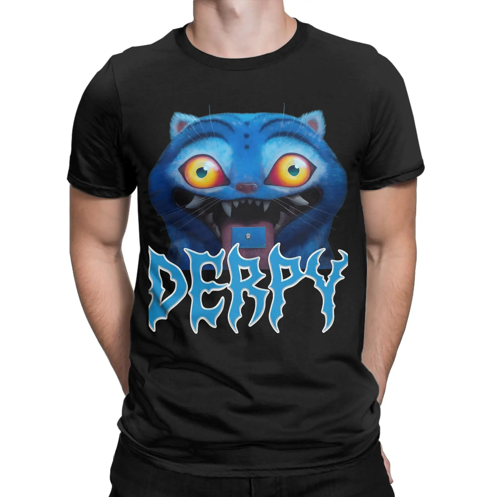 

Derpy Tiger Animated Logo Films Fan Kpop Demon Hunters Футболка Летние футболки для отдыха Мужские хлопковые футболки с круглым вырезом Y2K Ретро футболка