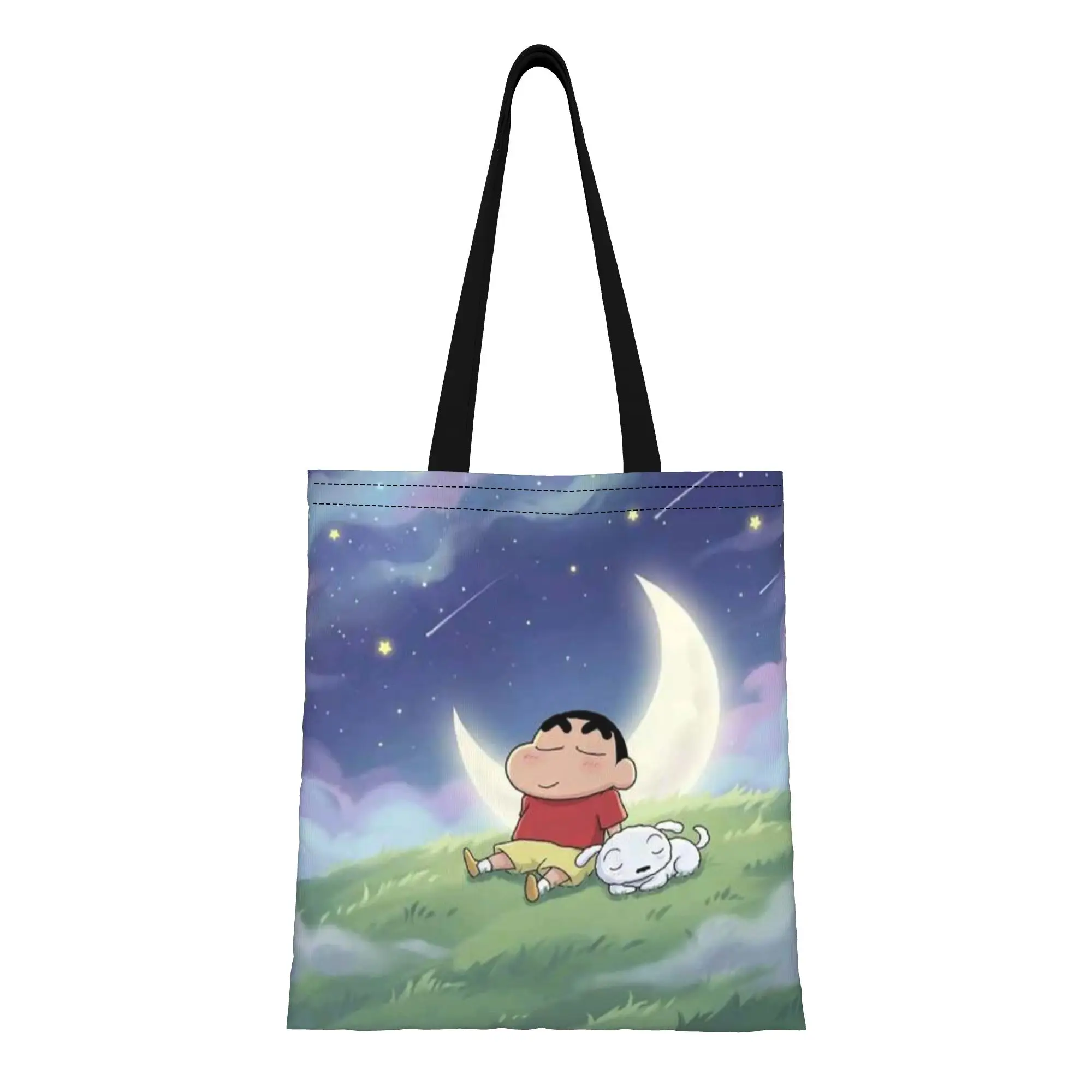 Back to school season Naughty Shin Boy (6) Crayon Shin-chan Canvas Tote Bag Perfect for Travel Women's Top-Handle Bags