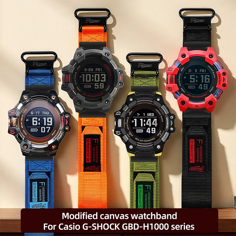 

GBD-H1000 Модифицированный холщовый ремешок для часов для серии Casio G-SHOCK GBD-H1000, спортивный холщовый ремешок, мужской браслет, аксессуары для часов