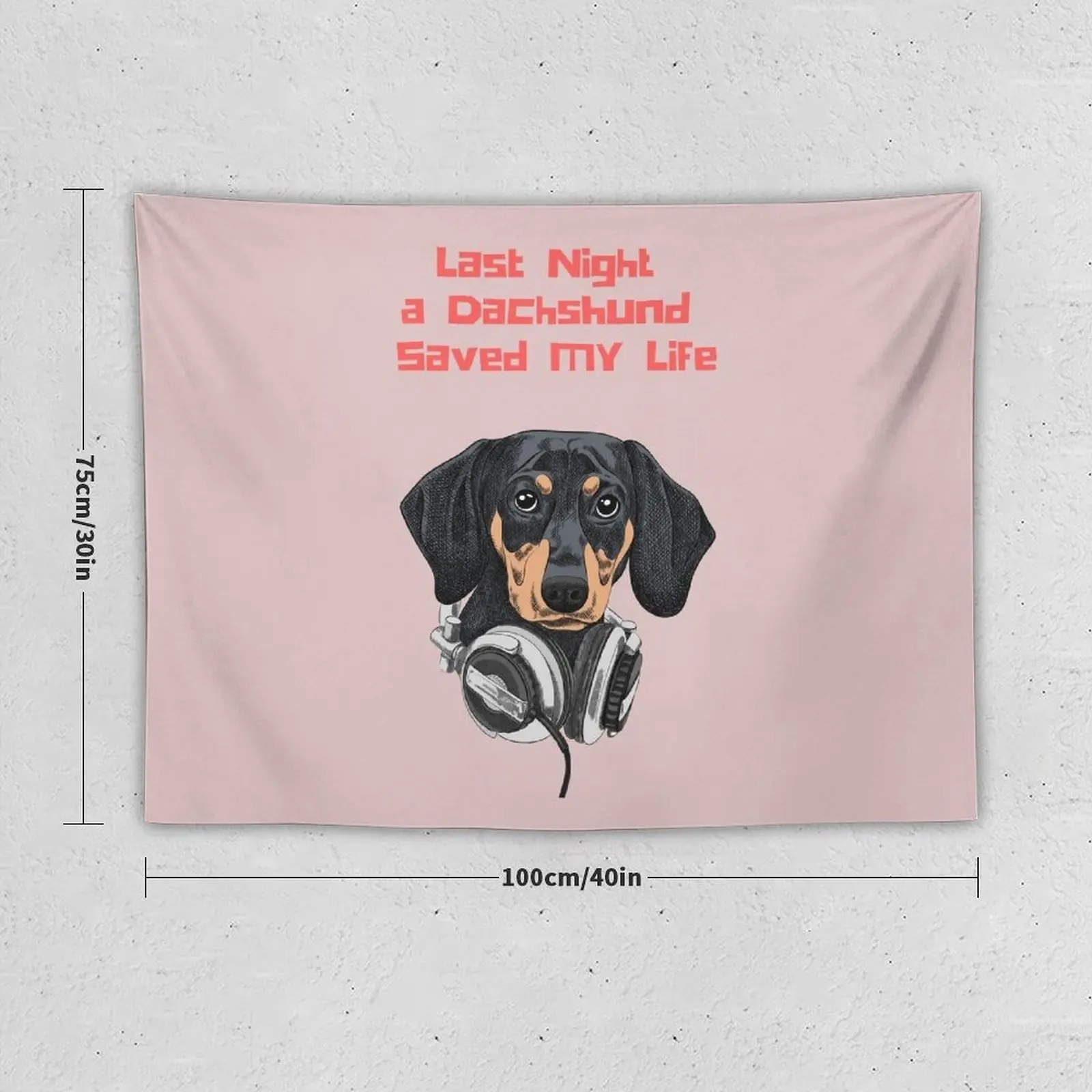 New Last Night a Dachshund Saved My Life: Dachshund DJ shirt Tapestry Wall Hanging Decor House Decorations