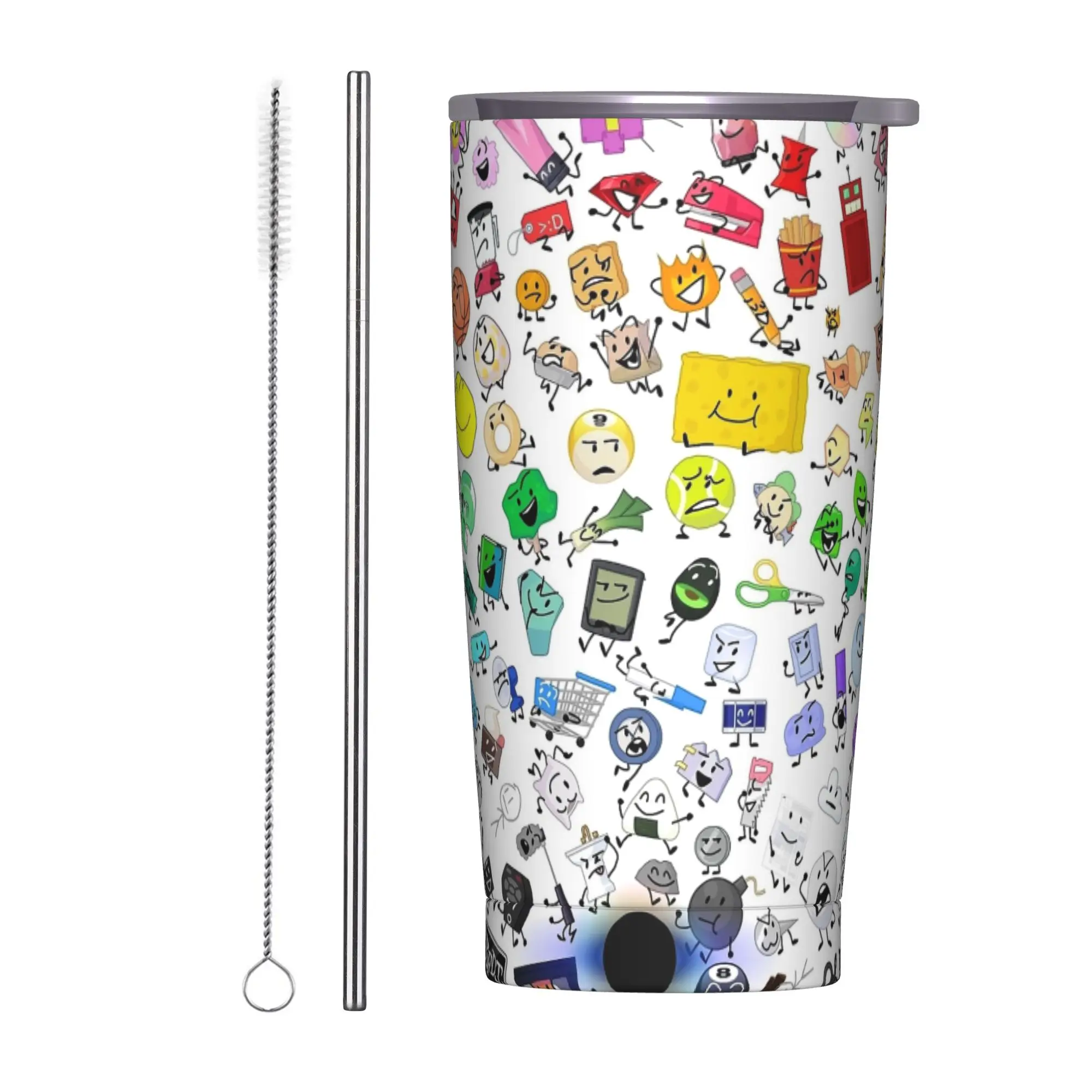 Bfding Cartoon Tumbler Vacuum Insulated Bfdi Coffee Cups Vacuum Flask Car Mug Water Bottle, 20oz