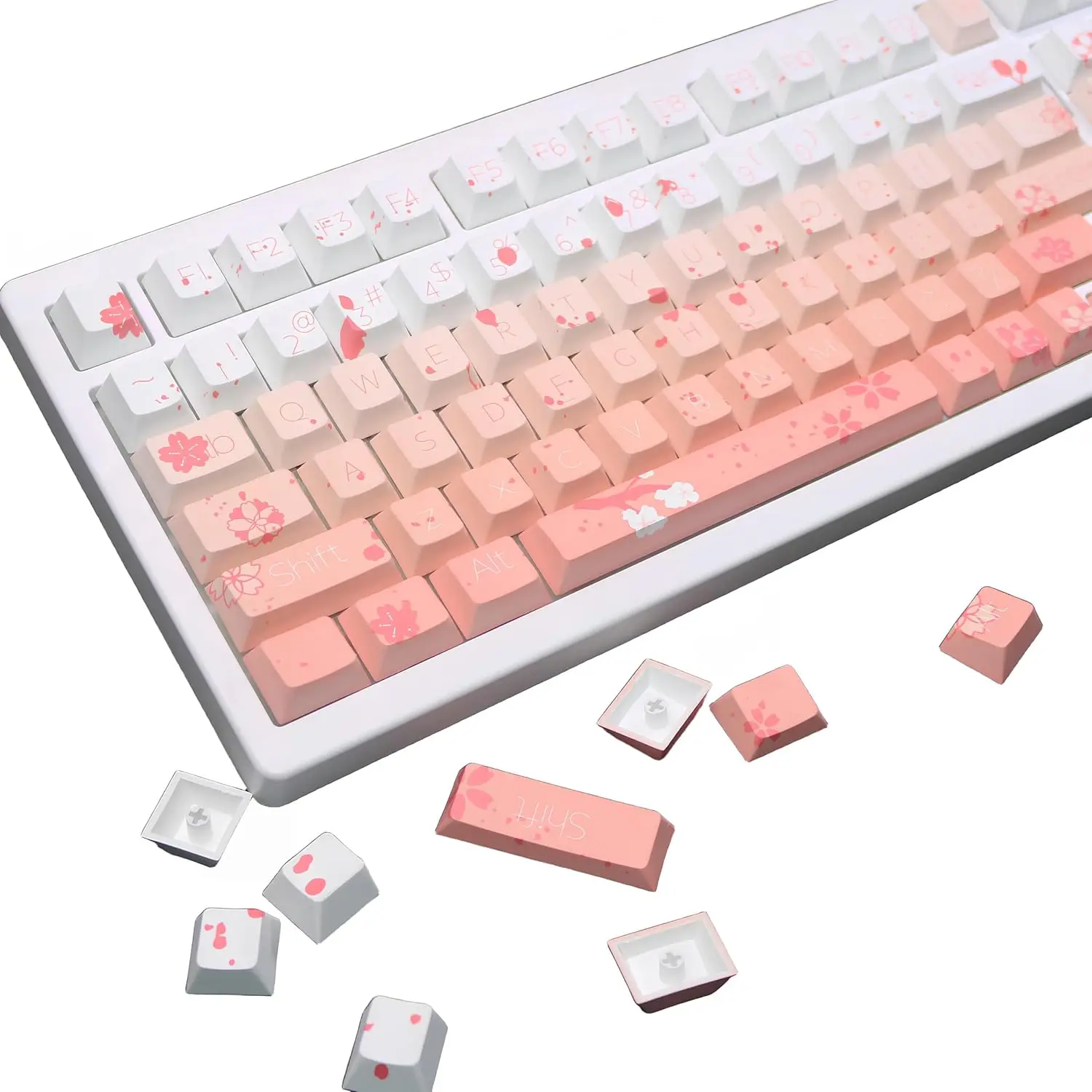 

Комплект PBT-кейкапов (116 клавиш) Cherry Profile, розовый, совместим с механическими клавиатурами 60%, 65%, 75%, 100% с переключателями MX