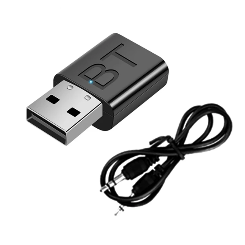 Bluetooth 5.0 USB Receiver 3.5mm AUX Wireless Audio Adapter Stereo Music Kit For Car TV PC Headphones