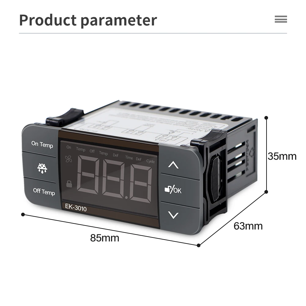 220V Digital Temperature Controller EK-3010/EK-3020/EK-3030 Refrigerator Refrigeration Defrost Thermostat Sensor