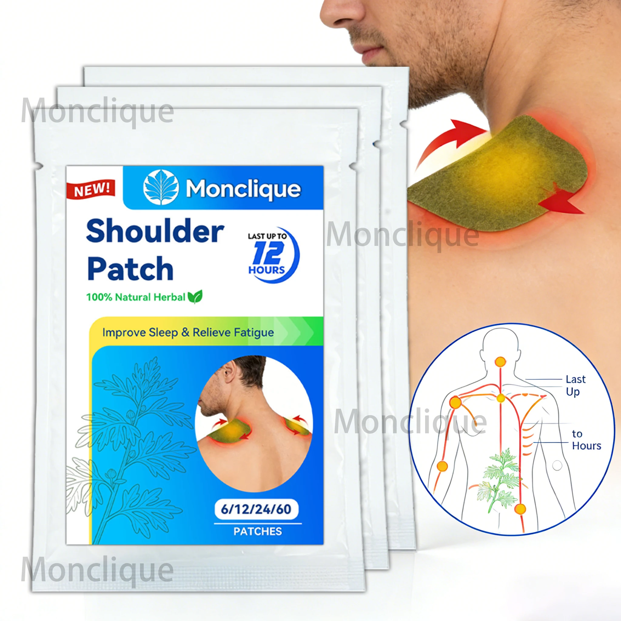 Skincare Herbal - 6/60PCS Shoulder Herbal Patch Breathable Neck