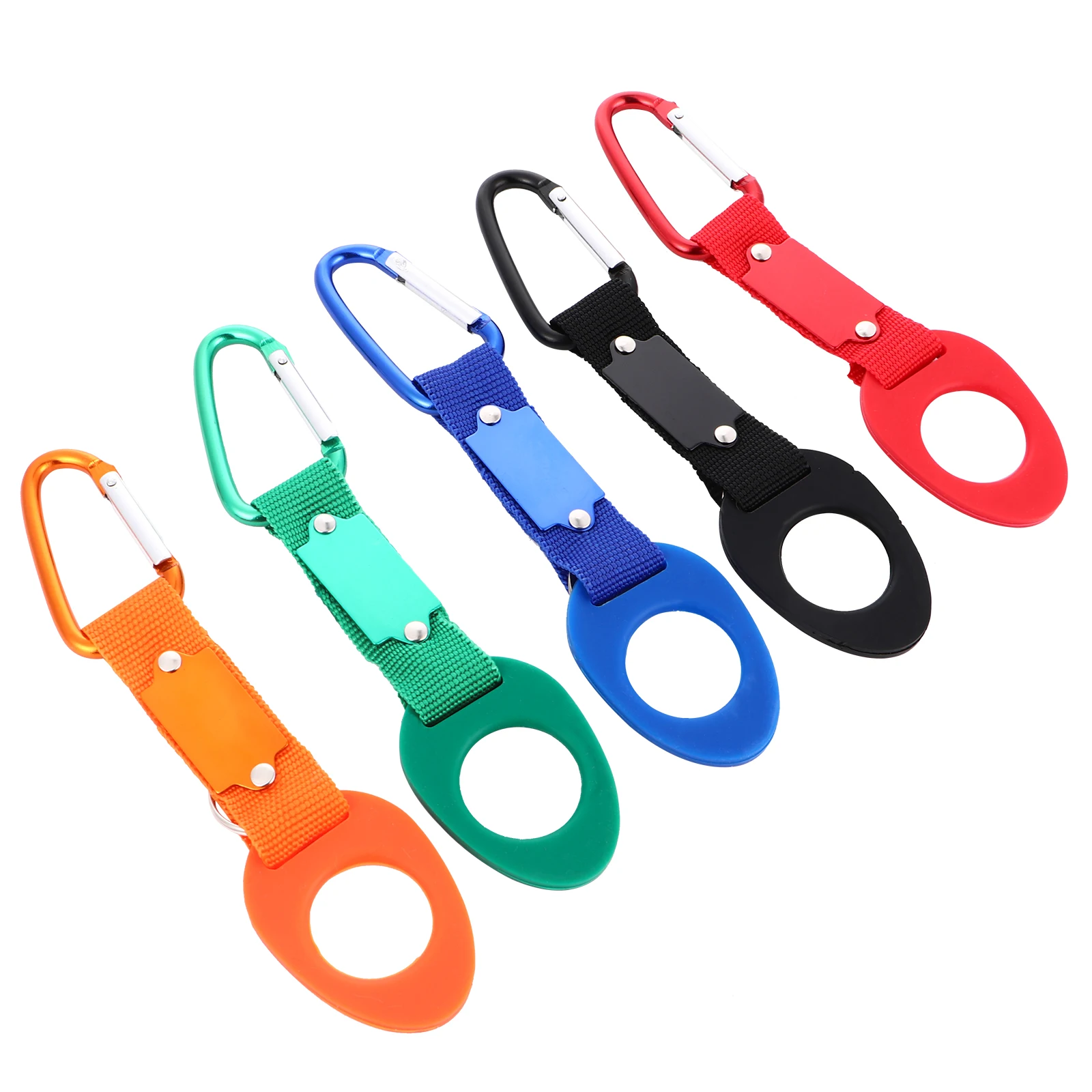 5 قطعة زجاجة ماء مشبك غلاية كليب حقيبة ظهر معدنية سيليكون هوك السفر في الهواء الطلق كبير الرقبة الزجاج البلاستيك يدوي