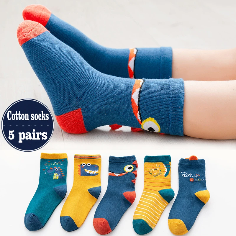 5Pair/bag New Children Cute Cartoon Soft Socks Kids Spider Man Fashion Medium tube socks Boys Girls cotton socks 1-12Years