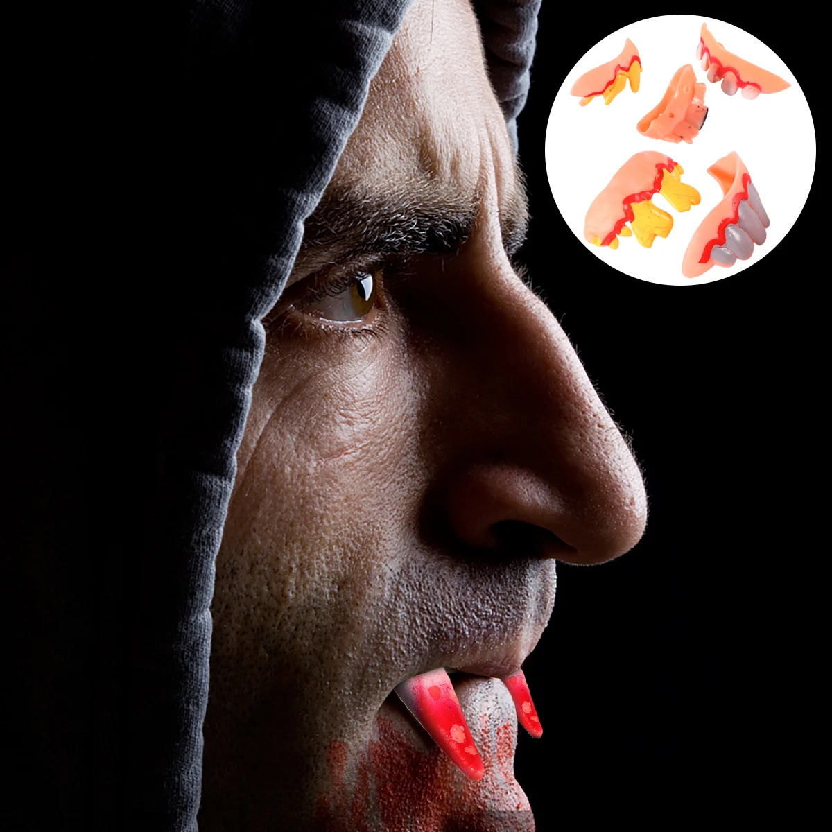 

20pcs Halloween Teeth Fake Dentures Ugly Vampire Party Costume Props Scary Artificial Teeth for Adults Kids Halloween Party