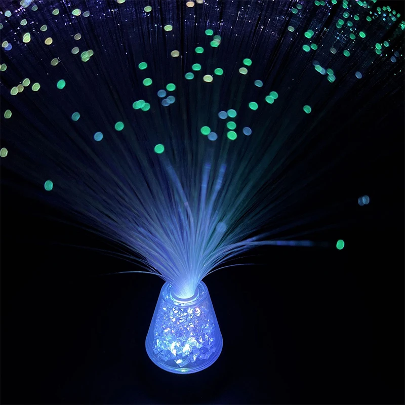 Color‑changing Fiber Optic Star Night Light Starry Sky Indoor Ambient Lamp Desktop Ornament Home Decor Halloween Christmas Gift