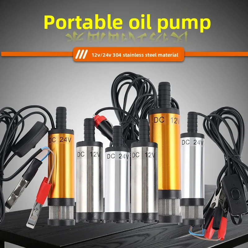 Bomba de Aceite Eléctrica Universal de 12V/24V, Bomba Sumergible de CC para Diésel, Bomba Pequeña para Cambio de Aceite de Coche, Bomba de Combustible, Bomba Eléctrica para Agua y Diésel