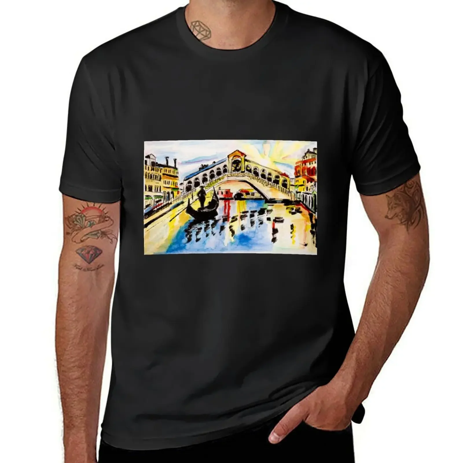 Venice in Primaries T-Shirt plain graphic t shirts Men's cotton t-shirt