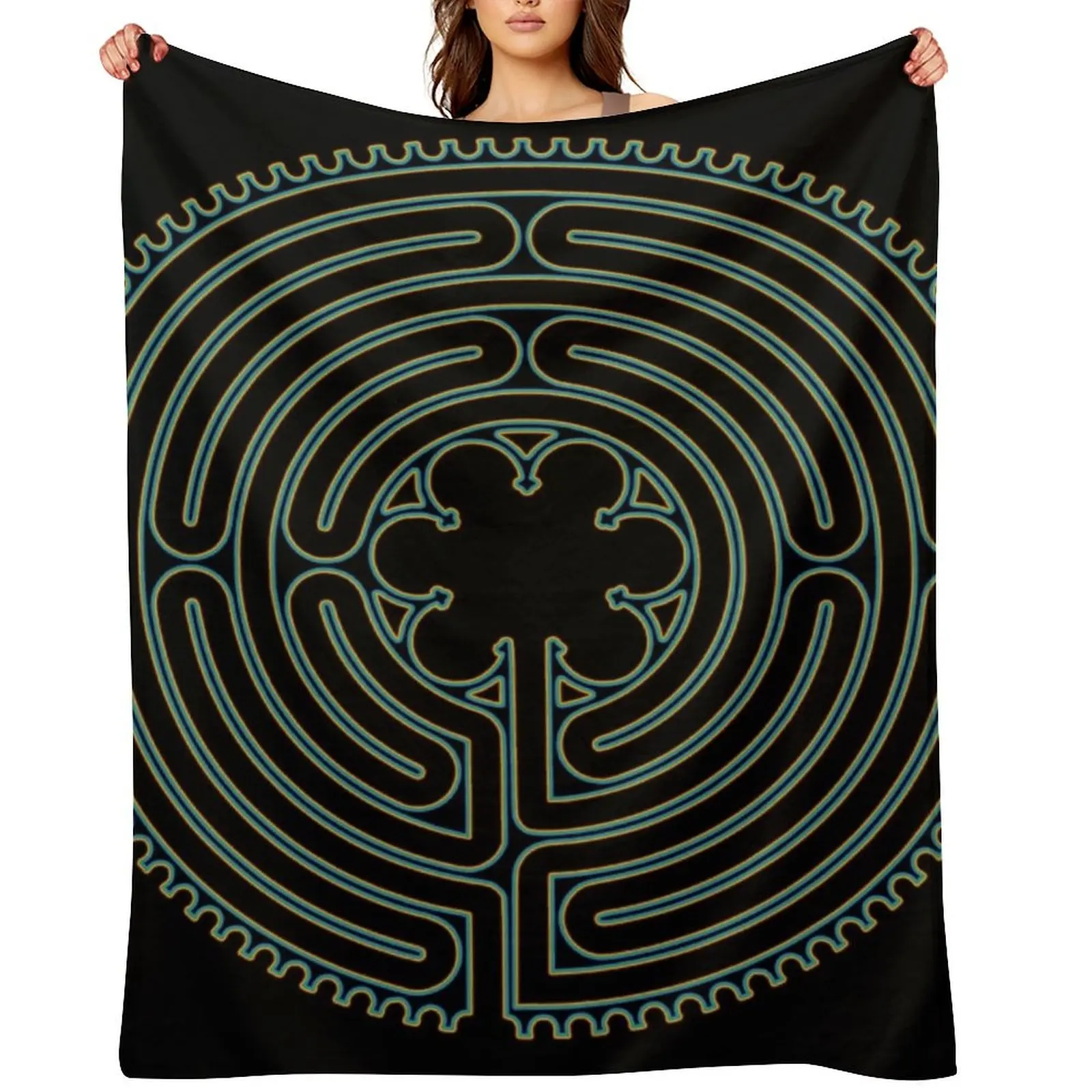 

Copy of CHARTRES Labyrinth - Short Way 3 Throw Blanket Sofa Retros Hairy Custom Blankets