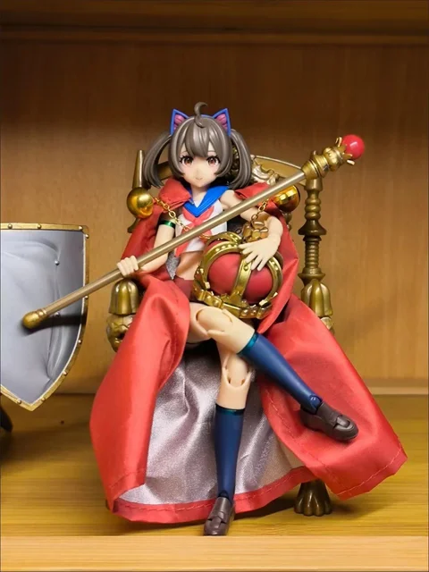 プリンセスドールチェア 王の椅子のミニチュアチェア、ドールハウス兵士のシーン