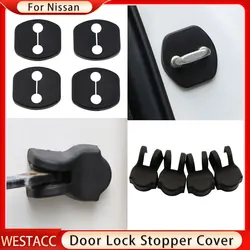 4Pcs ABS Door Lock Cover Door Stopper Cover for Nissan X-trail T32 Rogue Qashqai J11 Teana Altima Almera Sentra Murano Juke