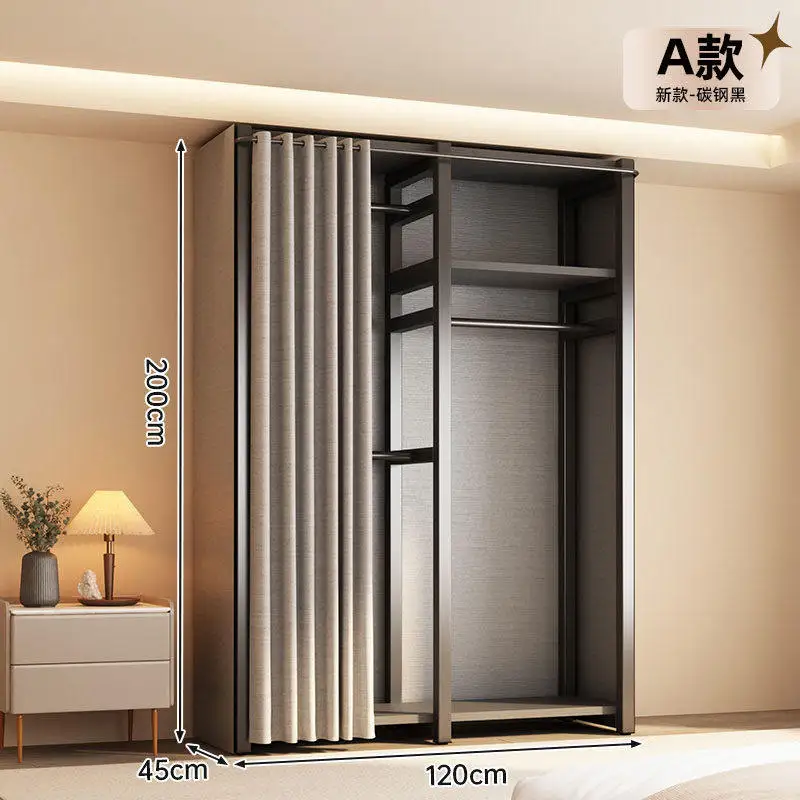 Simple Home Bedroom Strong Durable Wardrobe Dust-Proof Floor-Standing Clothes Hanger Children's Coat Furniture Decoration Agent