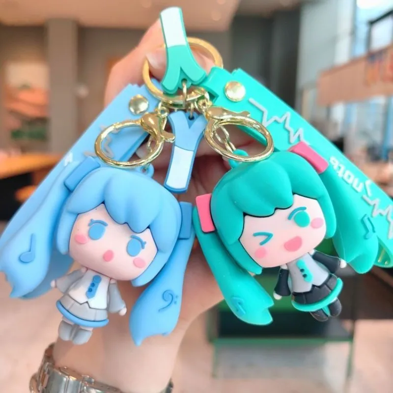 Nowy styl kreskówkowy breloczek Hatsune Miku, wersja Q, urocza piękna dziewczyna, breloczek do kluczy samochodowych, uroczy breloczek do torby, zawieszka dla par.