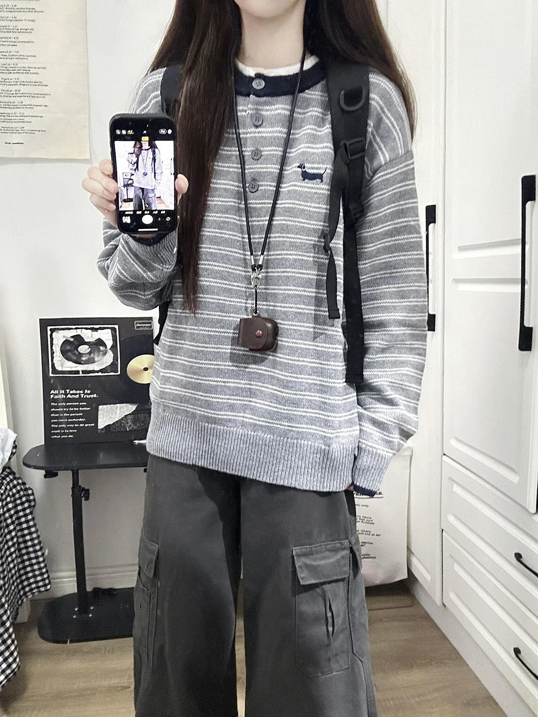 Miu Women's Loose Fit Knitted  - Embroidery Online review and price