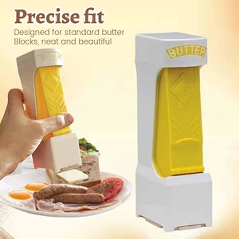 One Click Stick Butter Cutter Portable Butter Slicer Dispenser One Button Cheese Splitter For Quickly Making Bread Cakes Cookies