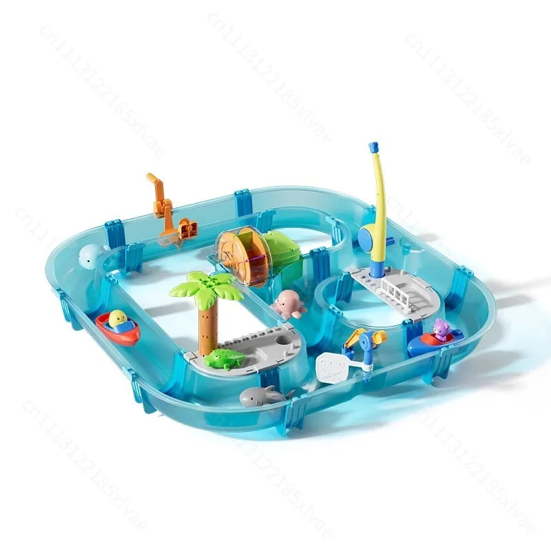 Water Surfing Adventure Children Indoor and Outdoor Water Rafting Puzzle Fishing Game Toy Table
