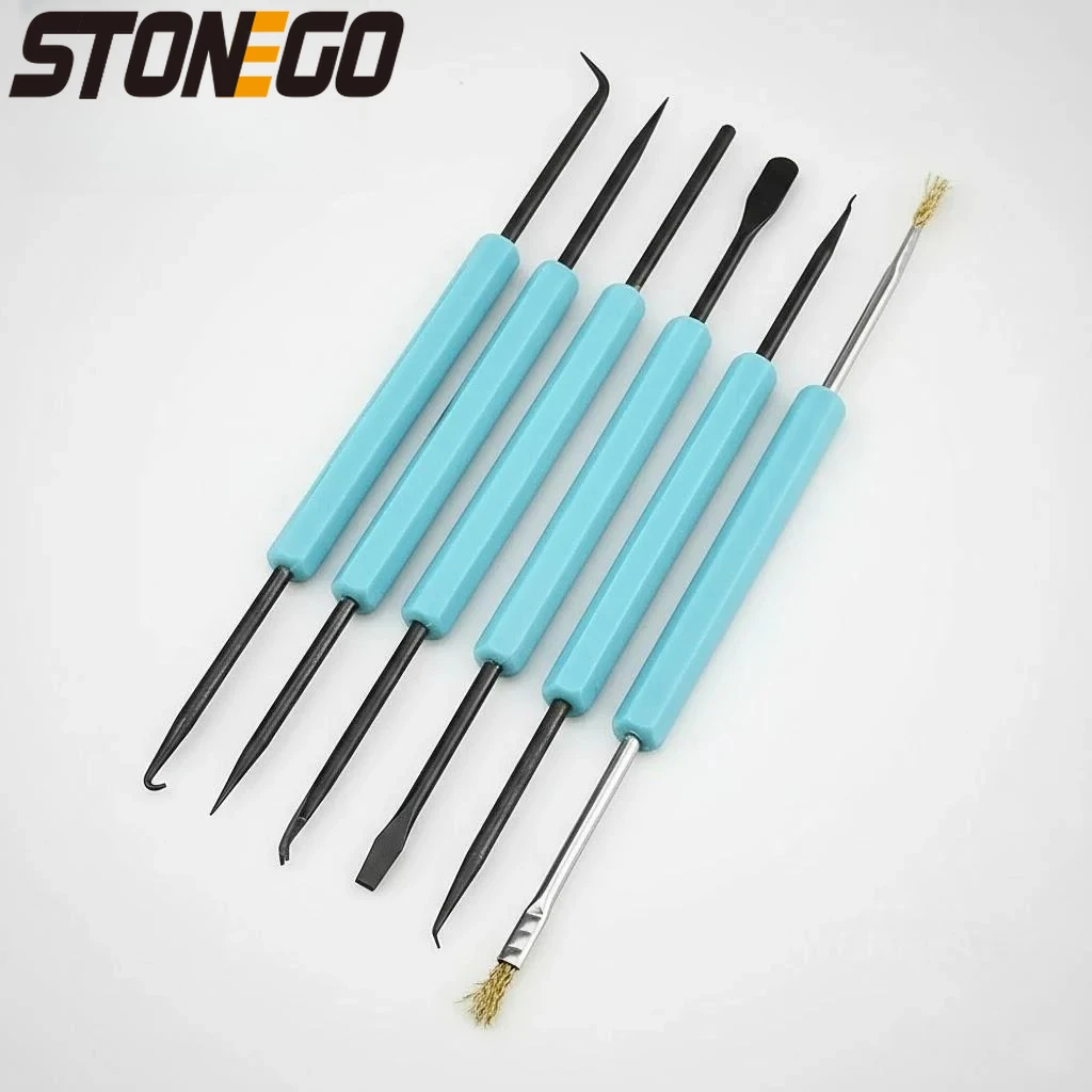 

6pcs De-aging Aid Kit for PCB Cleaning Electronic Repair Tool Set Heat Fluxing Tool Durable Hand Tools