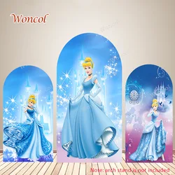 Disney Cinderella Arch Backdrop Girls Birthday Backdrop Polyester Princess Castle Cinderella Double-Sided Arch Cover Photo Prop