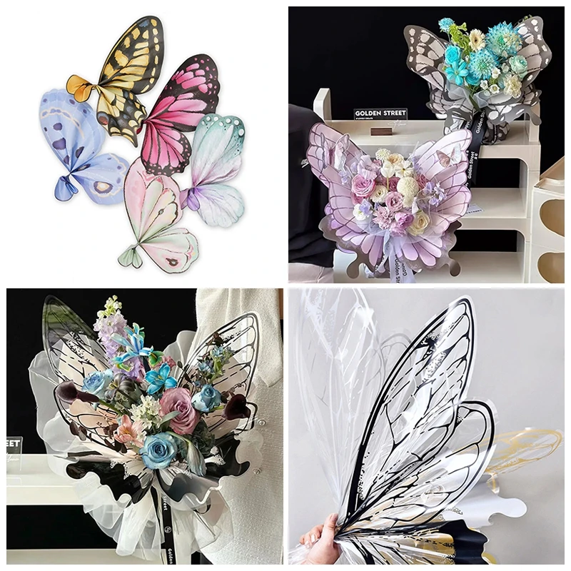 Butterfy Diy Flower Packing Paper Homemade Flower Bouquet Packing Material Ins Butterfy Bouquet Wrapping Paper Birthday Gift