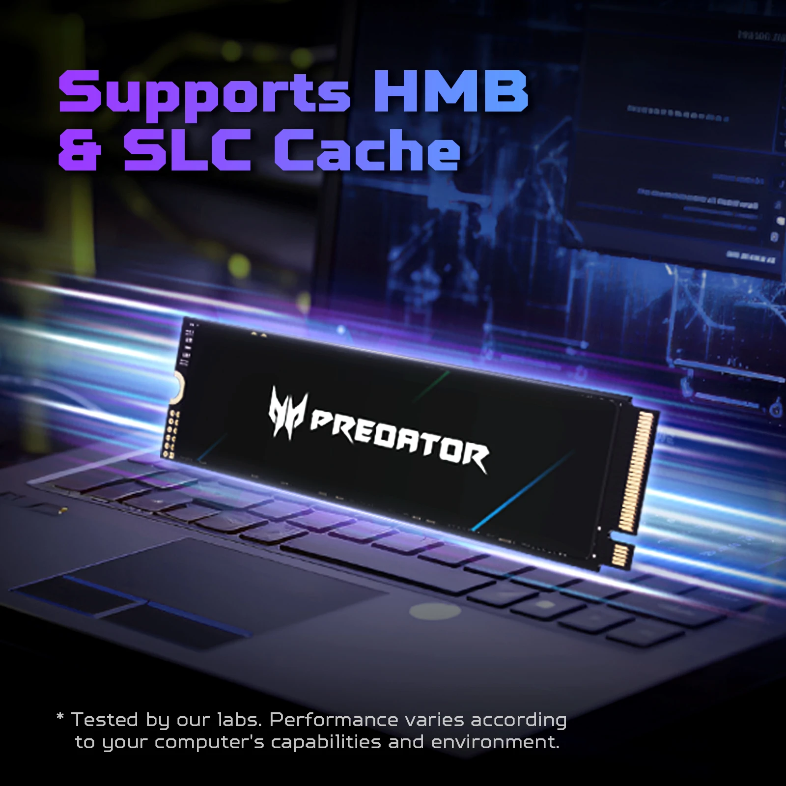 محرك الألعاب ACER PREDATOR GM7 NVMe SSD، 1 تيرابايت/2 تيرابايت/4 تيرابايت M.2 2280، سرعة قراءة تصل إلى 7200 ميجابايت/ثانية، PCIe Gen4 NVMe، ألعاب عالية الأداء