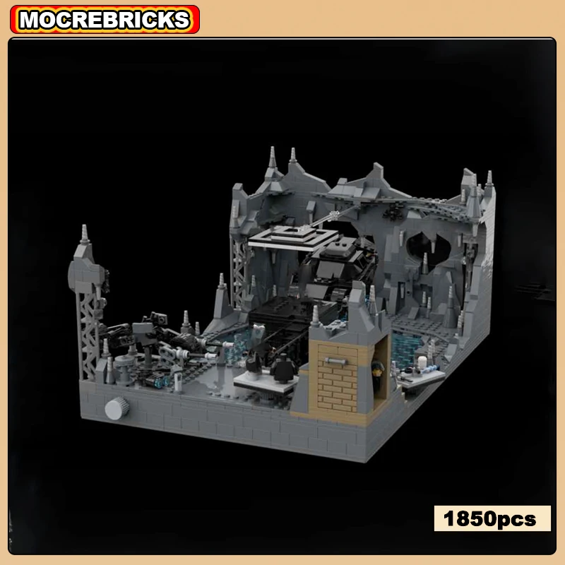 

MOC-150237 Collectibles Dark Knight Batcave Diorama Playset Building Block Module Display Model Brick Toys Children's Gifts