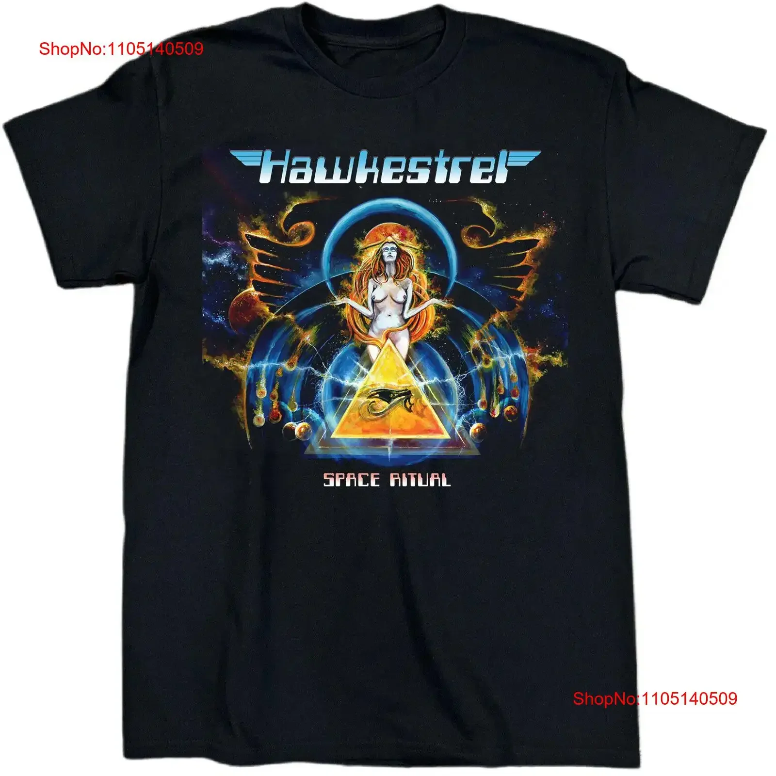 

Hawkwind Band Cotton Black Full Size T Shirt For Men C169 vintage Washed fashion Breathable streetwear Casual Slightly