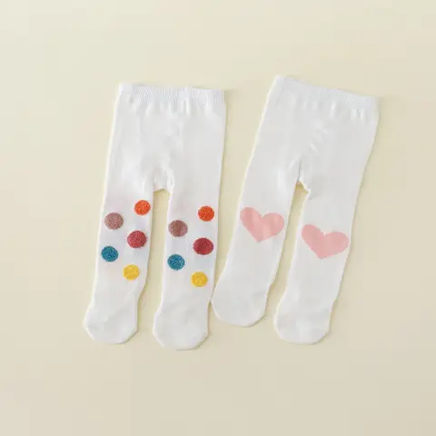 Lawadka 0-24M 유아 아기 소녀 스타킹 봄 캐주얼 도트 소녀를위한 신생아 팬티 스타킹 코튼 프린트 니트 스타킹 소녀를위한 새로운