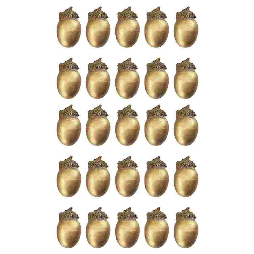 25 Pcs Fall Wedding Decorations Festival Crafting Golden Acorn Simulation Acorns Mini Christmas