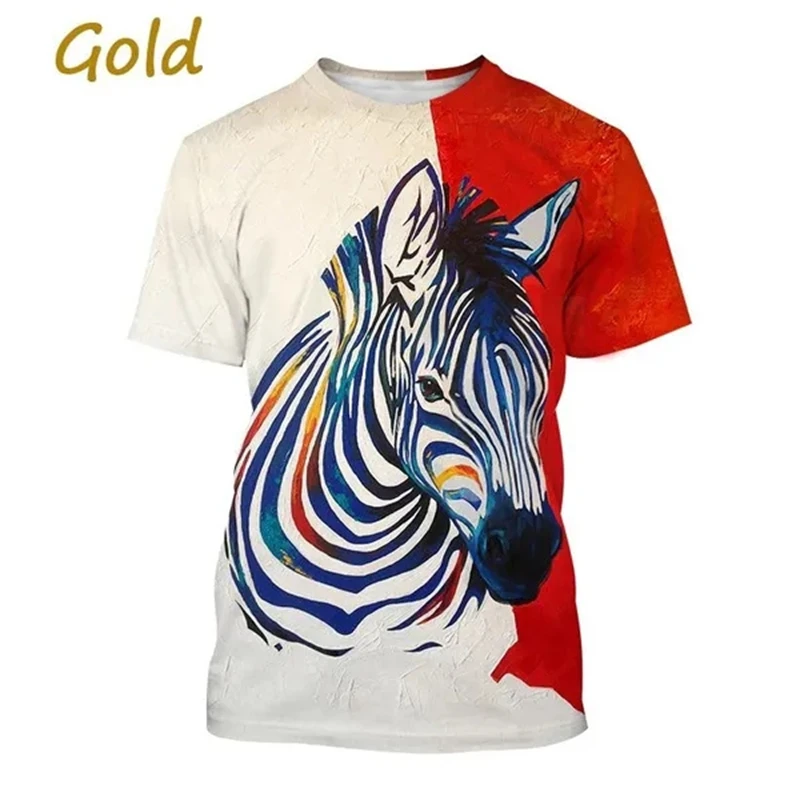 New Arrivals Zebra Animal 3D Printing Breathable T-Shirt Personality Trend Men\'s Women\'s Comfy Clothes Streetwear Top T Shirts