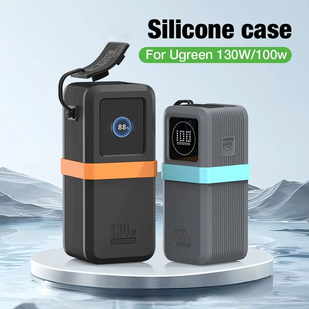 Silicone Case for UGREEN Nexode Power Bank 20000mAh 130W/12000mAh 100W Shockproof Protective Cover Portable Travel Carrying Case