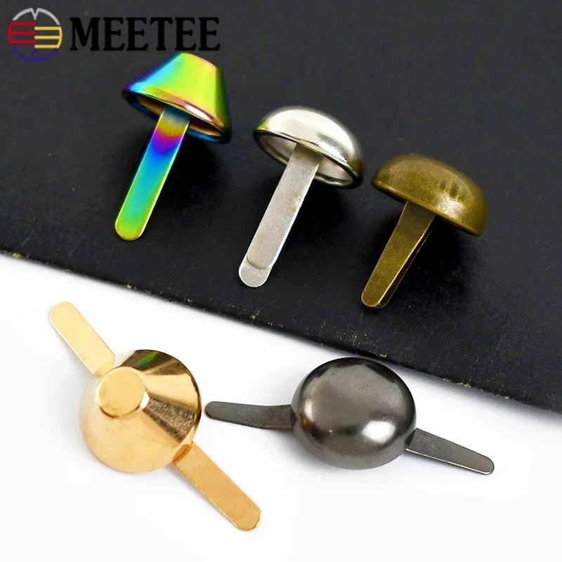 50pcs Two-Legged Bucket Cap Rivets Fasteners Bags Shoes Studs Metal Rivet Bottom Nail DIY Leather Crafts Accessories