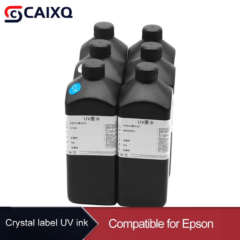 

1000ML Crystal Label Special UV Ink for Epson XP600 TX800 L800 L805 L1800 R290 R300 i3200 1390 1430 DX5 DX7 DX10 UV Printer