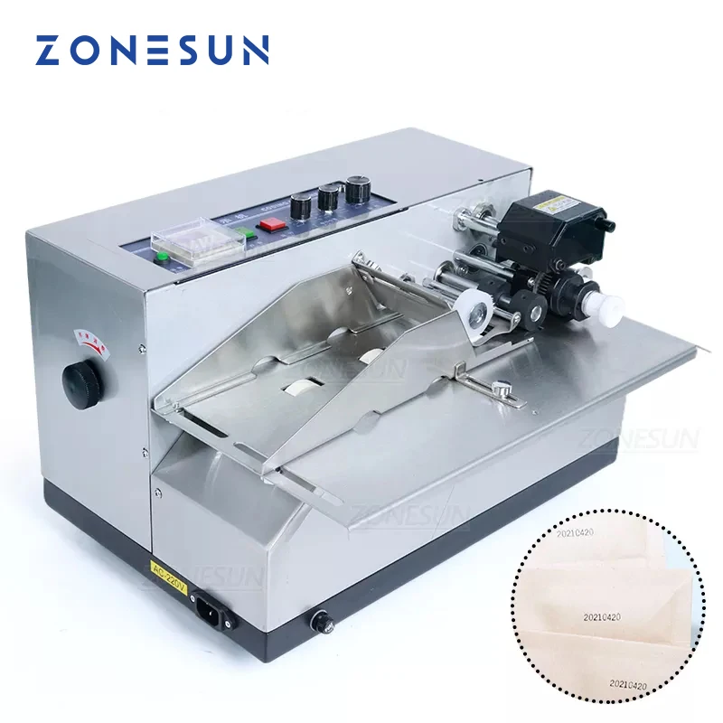 ZONESUN MY-380 Semi Automatic Coding Machine Solid Ink Date Coding Machine Automatically Continuous Bag Paper Card Printer