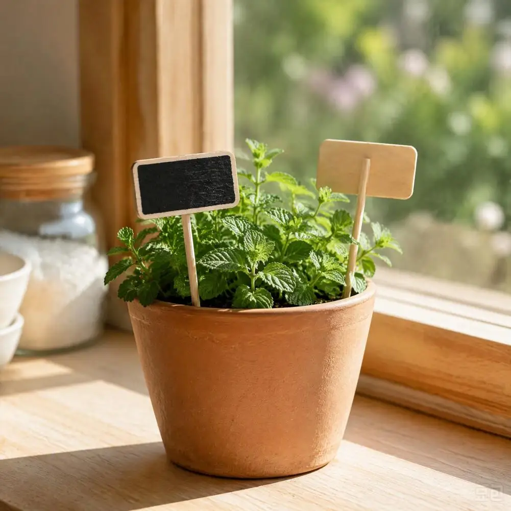 10PCS Mini Blackboard Clips/Signs with Wooden Stands, Reusable Small Log Style Display Clip for Florist Shop Street Stall