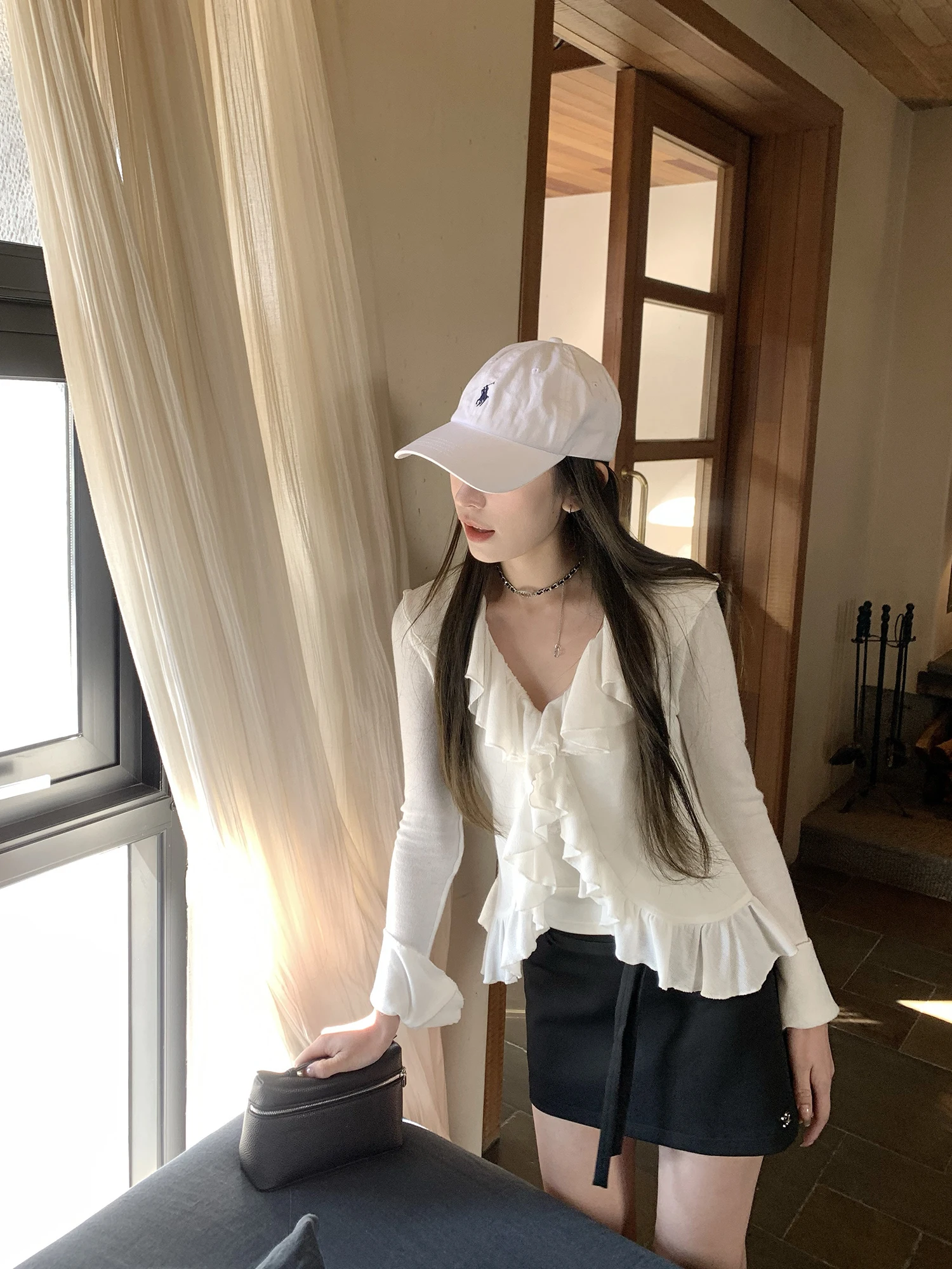 Hhi ey Double Belted Suit Skirt Women's High Waist A-Line ort Skirt Spring College Sle Commute Faion Ladies' Skirts